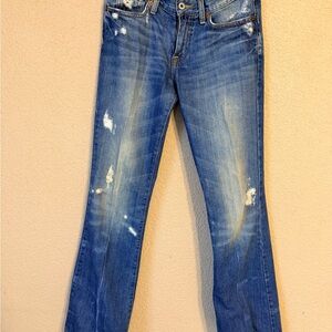Lucky Brand Medium Blue Distressed Flare Jeans